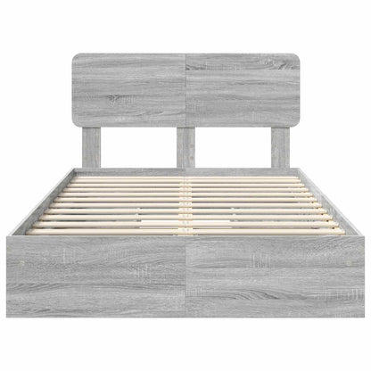 vidaXL Aufbewahrungsbett Graues Sonoma 135 x 190 cm Holzwerkstoff