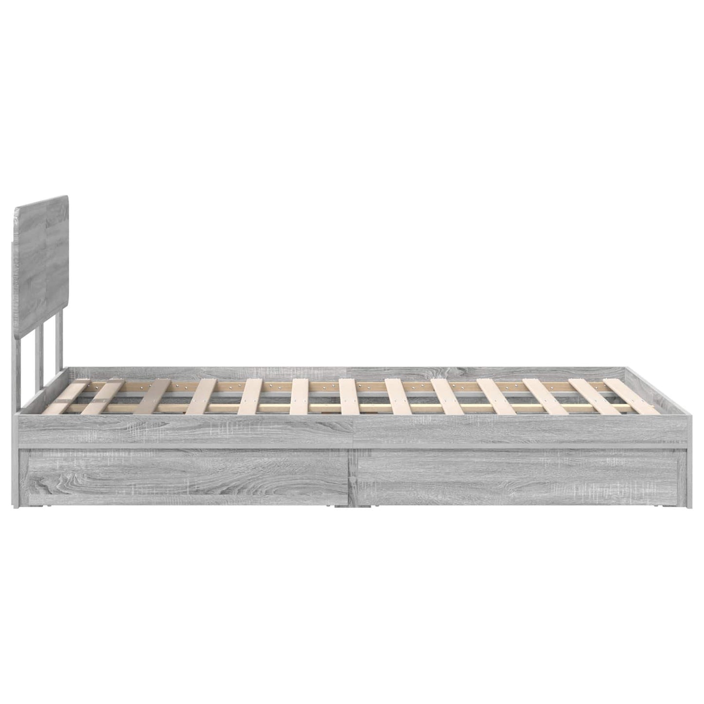 vidaXL Aufbewahrungsbett Graues Sonoma 135 x 190 cm Holzwerkstoff