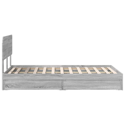 vidaXL Aufbewahrungsbett Graues Sonoma 135 x 190 cm Holzwerkstoff