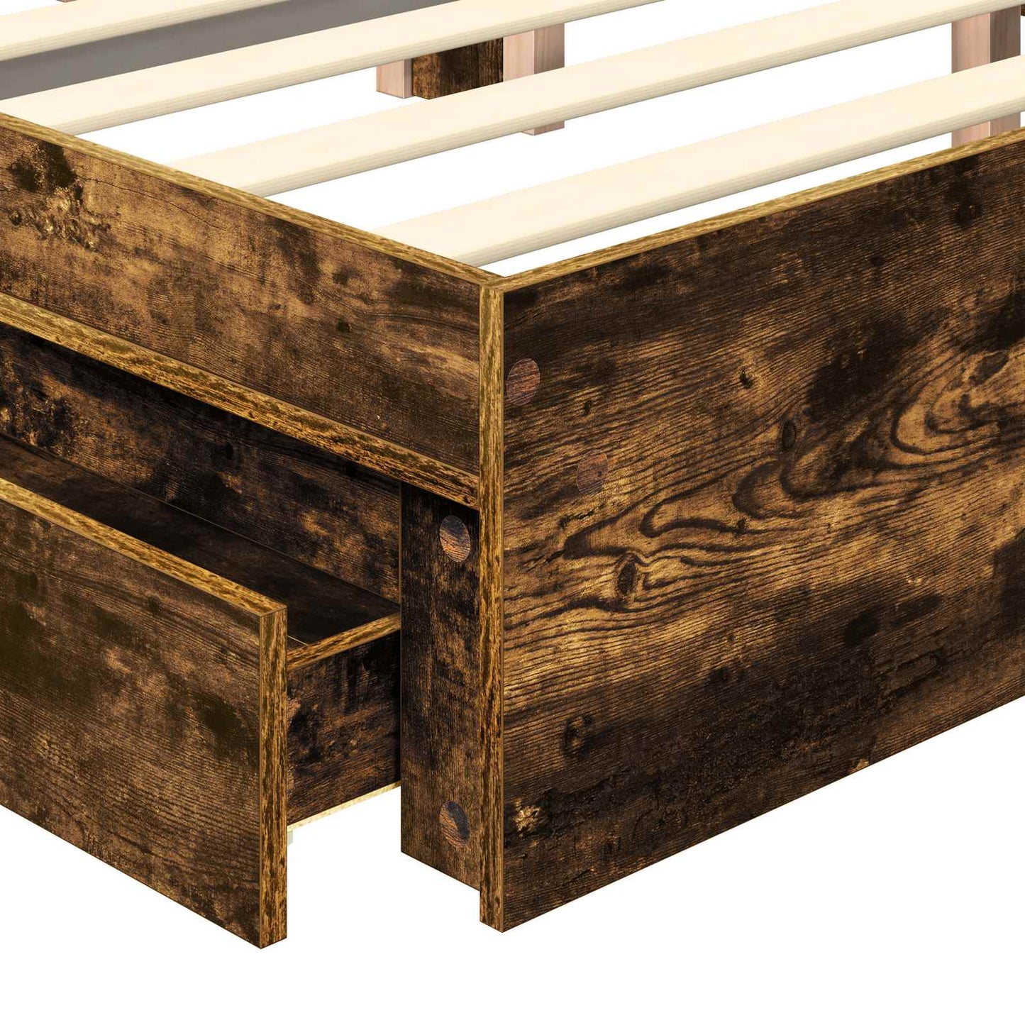 vidaXL Aufbewahrungsbett Geräucherte Eiche 120 x 200 cm Holzwerkstoff