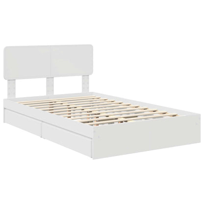 vidaXL Aufbewahrungsbett mit Kopfteil Weiß 120 x 190 cm Holzwerkstoff