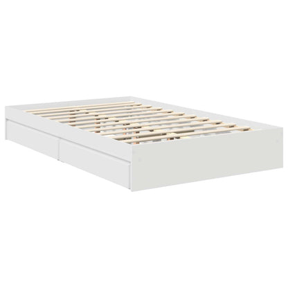vidaXL Aufbewahrungsbett mit Kopfteil Weiß 120 x 190 cm Holzwerkstoff