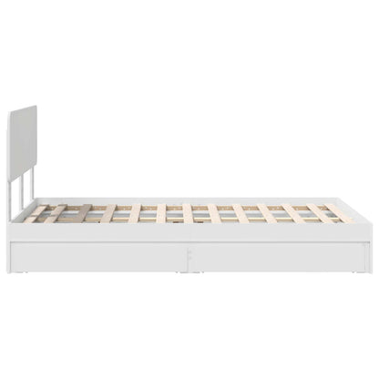 vidaXL Aufbewahrungsbett mit Kopfteil Weiß 120 x 190 cm Holzwerkstoff
