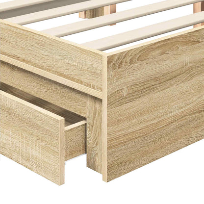 vidaXL Aufbewahrungsbett Sonoma-Eiche 120 x 190 cm Holzwerkstoff