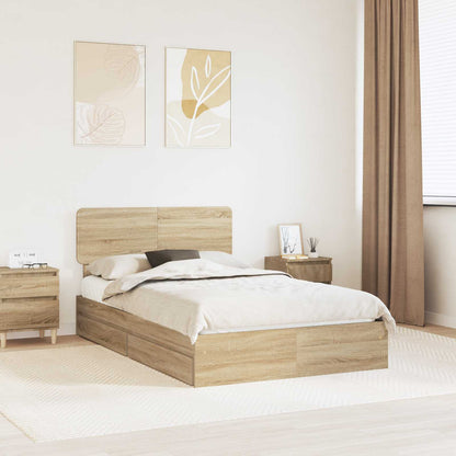 vidaXL Aufbewahrungsbett Sonoma-Eiche 120 x 190 cm Holzwerkstoff