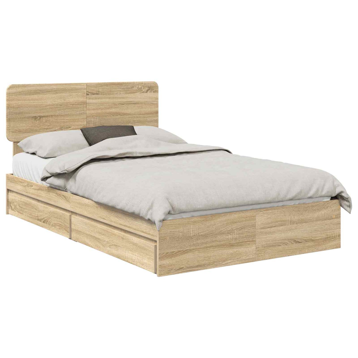 vidaXL Aufbewahrungsbett Sonoma-Eiche 120 x 190 cm Holzwerkstoff