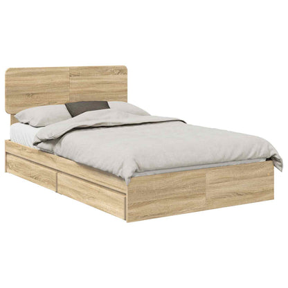 vidaXL Aufbewahrungsbett Sonoma-Eiche 120 x 190 cm Holzwerkstoff