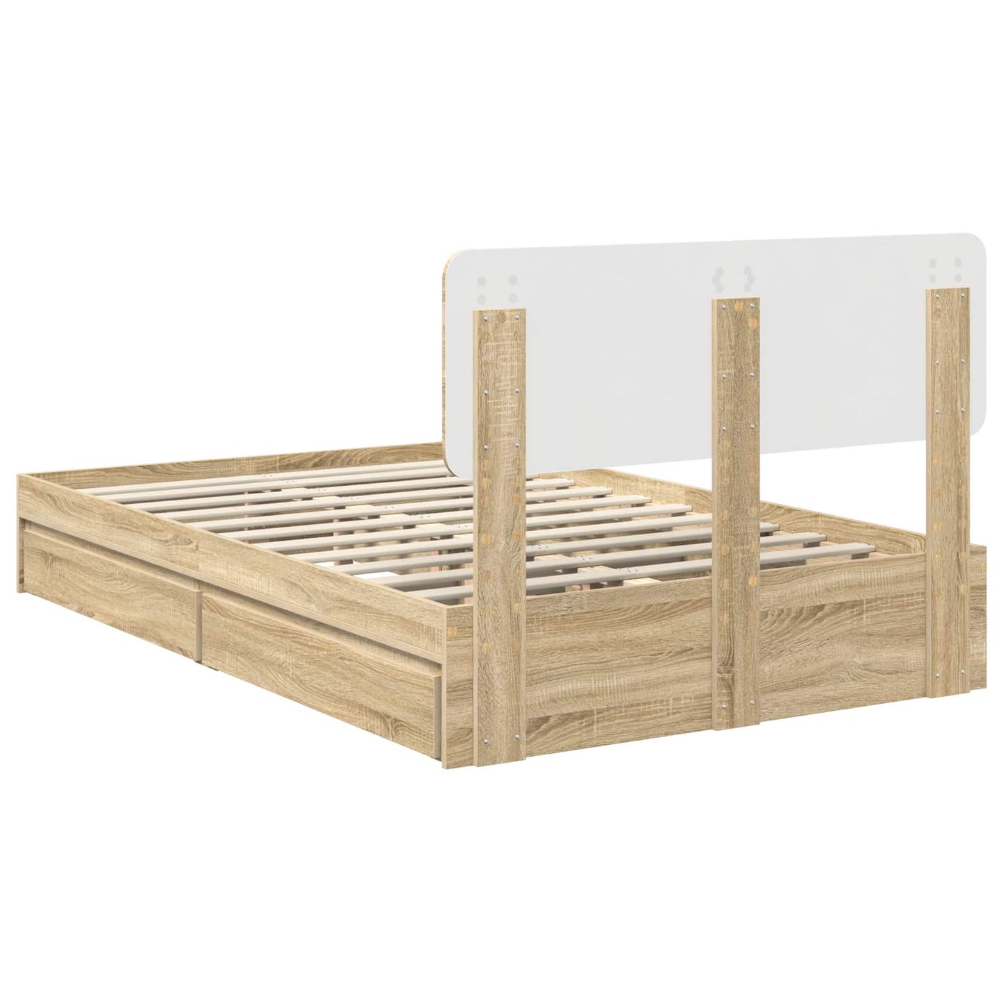 vidaXL Aufbewahrungsbett Sonoma-Eiche 120 x 190 cm Holzwerkstoff