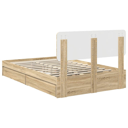 vidaXL Aufbewahrungsbett Sonoma-Eiche 120 x 190 cm Holzwerkstoff
