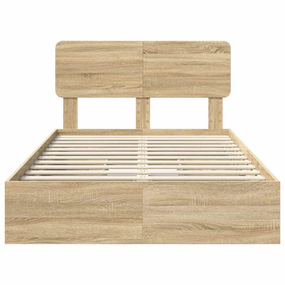 vidaXL Aufbewahrungsbett Sonoma-Eiche 120 x 190 cm Holzwerkstoff