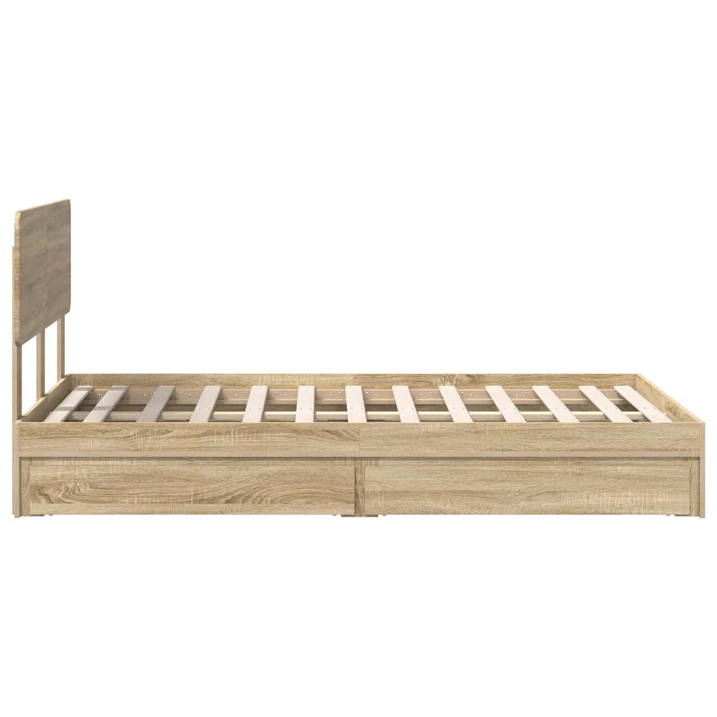 vidaXL Aufbewahrungsbett Sonoma-Eiche 120 x 190 cm Holzwerkstoff