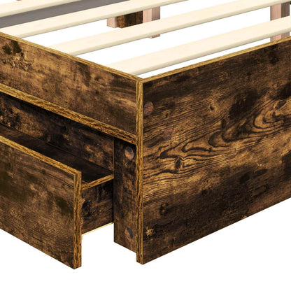 vidaXL Aufbewahrungsbett Geräucherte Eiche 120 x 190 cm Holzwerkstoff