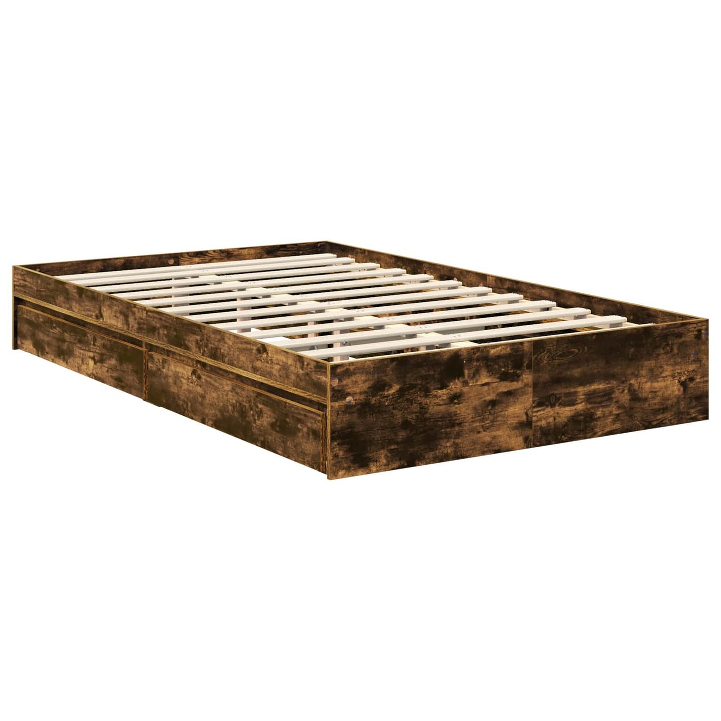 vidaXL Aufbewahrungsbett Geräucherte Eiche 120 x 190 cm Holzwerkstoff