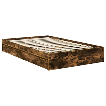 vidaXL Aufbewahrungsbett Geräucherte Eiche 120 x 190 cm Holzwerkstoff