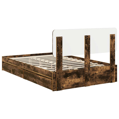 vidaXL Aufbewahrungsbett Geräucherte Eiche 120 x 190 cm Holzwerkstoff