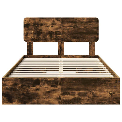 vidaXL Aufbewahrungsbett Geräucherte Eiche 120 x 190 cm Holzwerkstoff