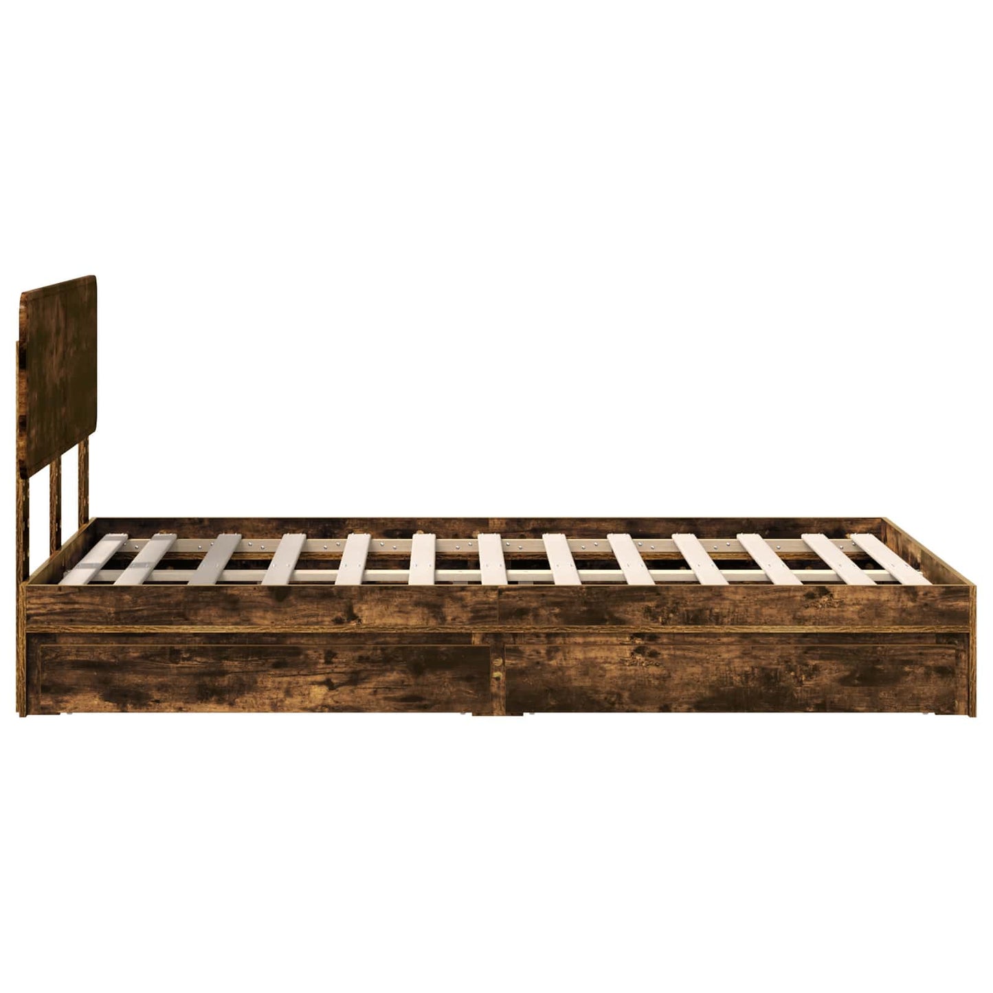 vidaXL Aufbewahrungsbett Geräucherte Eiche 120 x 190 cm Holzwerkstoff