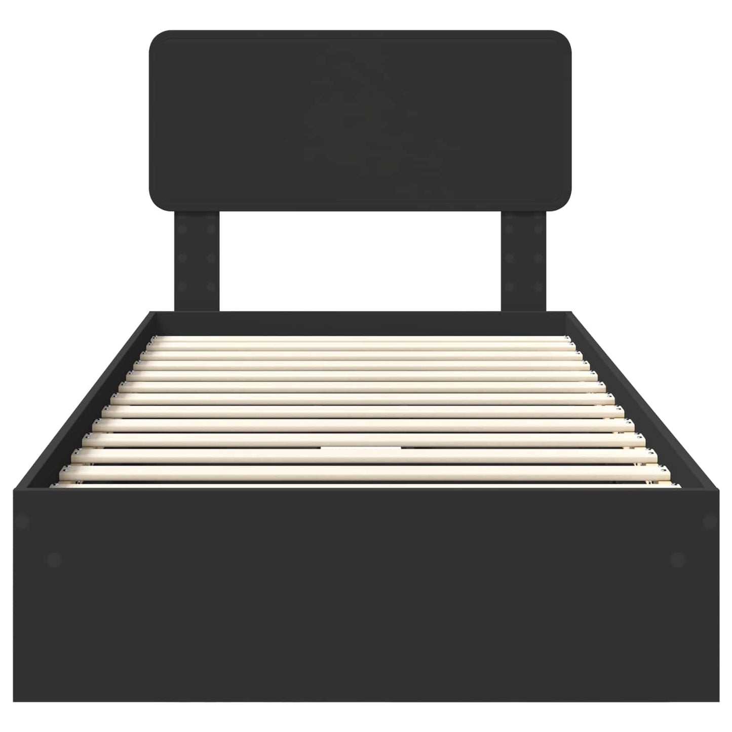 Aufbewahrungsbett Schwarz 100 x 200 cm Holzwerkstoff