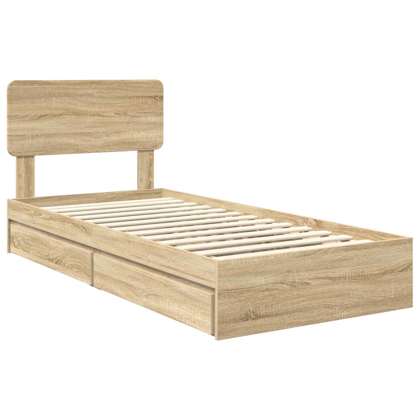 vidaXL Lit de rangement chêne Sonoma 100 x 200 cm bois d'ingénierie