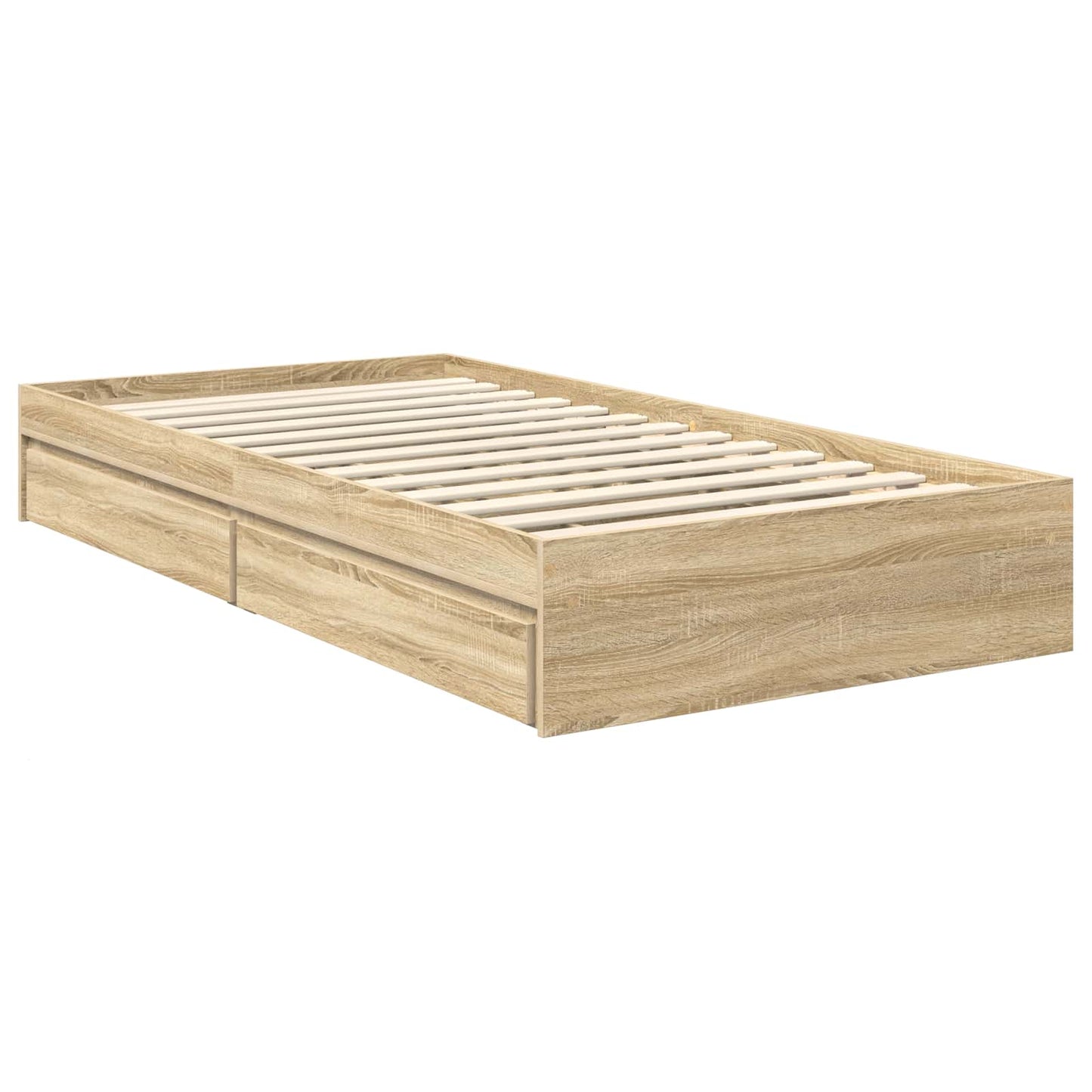vidaXL Lit de rangement chêne Sonoma 100 x 200 cm bois d'ingénierie