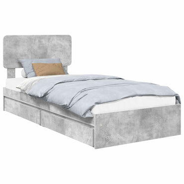 vidaXL Aufbewahrungsbett Beton Grau 90 x 200 cm Holzwerkstoff