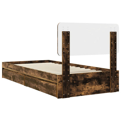 Aufbewahrungsbett Geräucherte Eiche 100 x 200 cm Holzwerkstoff
