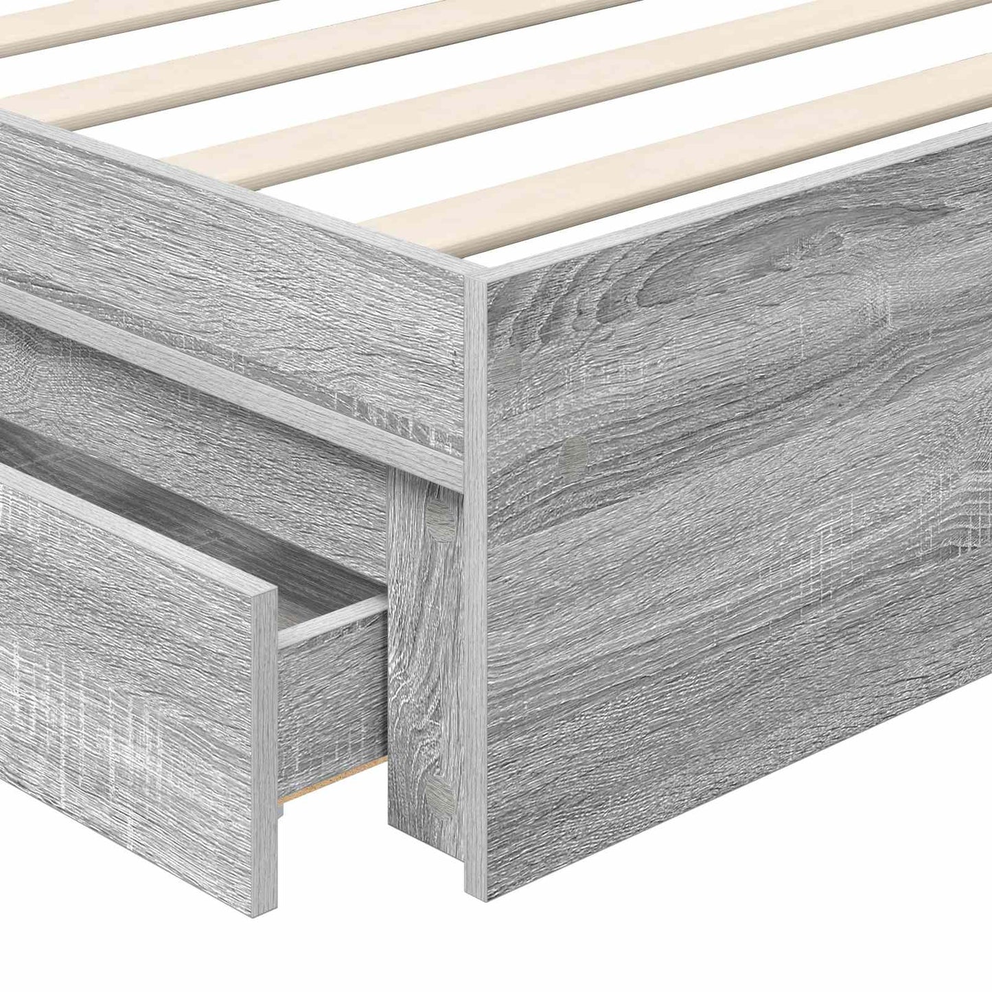 vidaXL Aufbewahrungsbett Graues Sonoma 100 x 200 cm Holzwerkstoff