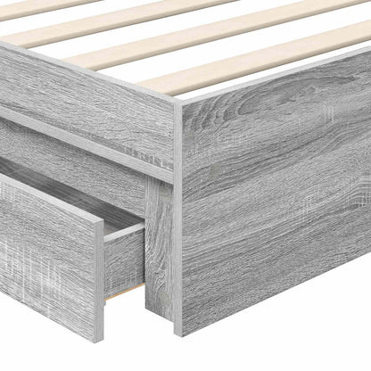 vidaXL Aufbewahrungsbett Graues Sonoma 100 x 200 cm Holzwerkstoff