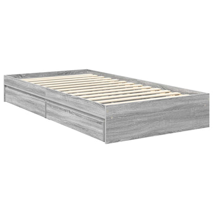 vidaXL Aufbewahrungsbett Graues Sonoma 100 x 200 cm Holzwerkstoff