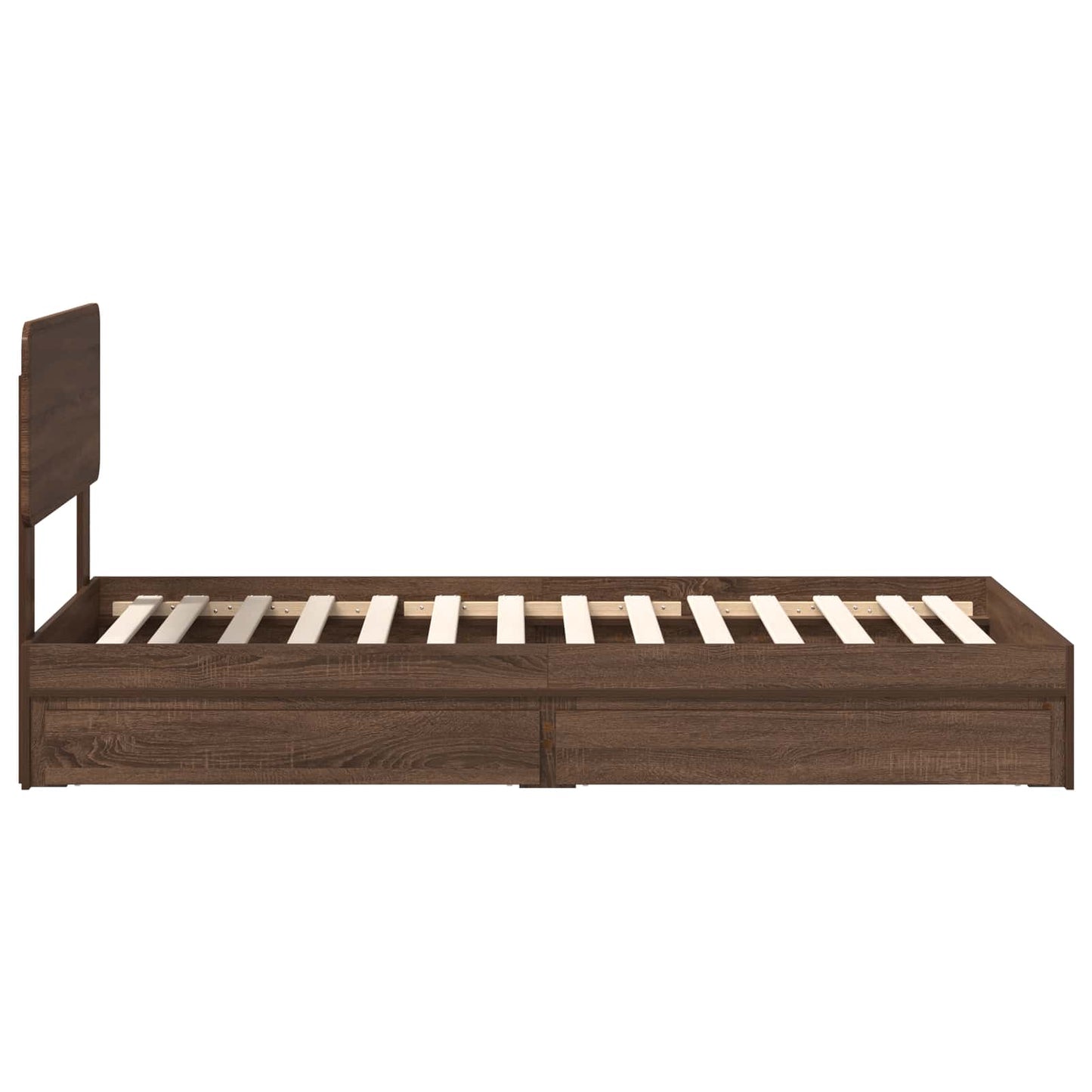 Aufbewahrungsbett Braun Eichen-Optik 100 x 200 cm Holzwerkstoff