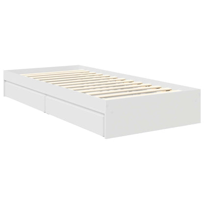 vidaXL Aufbewahrungsbett mit Kopfteil Weiß 90 x 200 cm Holzwerkstoff