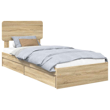 vidaXL Aufbewahrungsbett Sonoma-Eiche 90 x 200 cm Holzwerkstoff