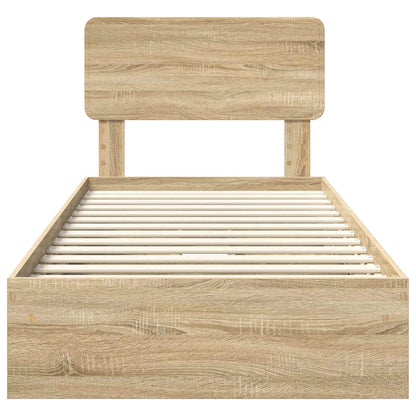 vidaXL Aufbewahrungsbett Sonoma-Eiche 90 x 200 cm Holzwerkstoff