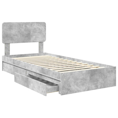 vidaXL Aufbewahrungsbett Beton Grau 90 x 200 cm Holzwerkstoff