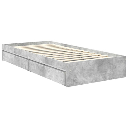 vidaXL Aufbewahrungsbett Beton Grau 90 x 200 cm Holzwerkstoff