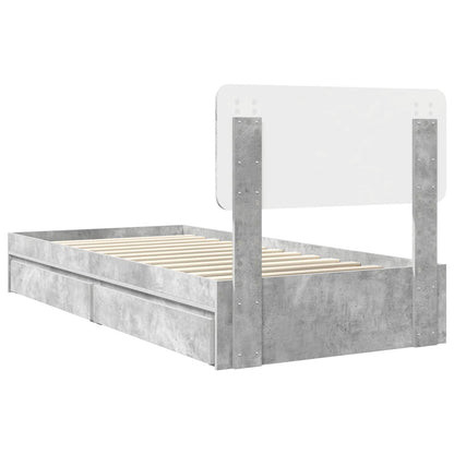 vidaXL Aufbewahrungsbett Beton Grau 90 x 200 cm Holzwerkstoff