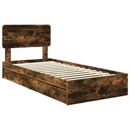 vidaXL Aufbewahrungsbett Geräucherte Eiche 90 x 200 cm Holzwerkstoff