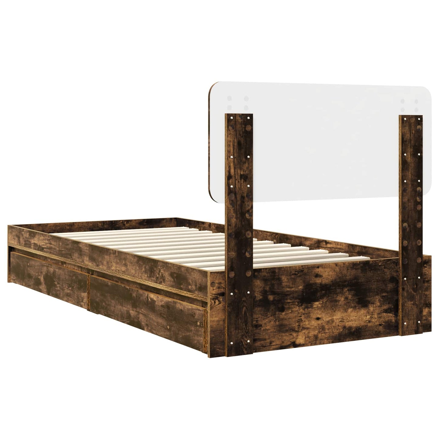 vidaXL Aufbewahrungsbett Geräucherte Eiche 90 x 200 cm Holzwerkstoff