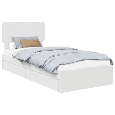 vidaXL Aufbewahrungsbett mit Kopfteil Weiß 90 x 190 cm Holzwerkstoff
