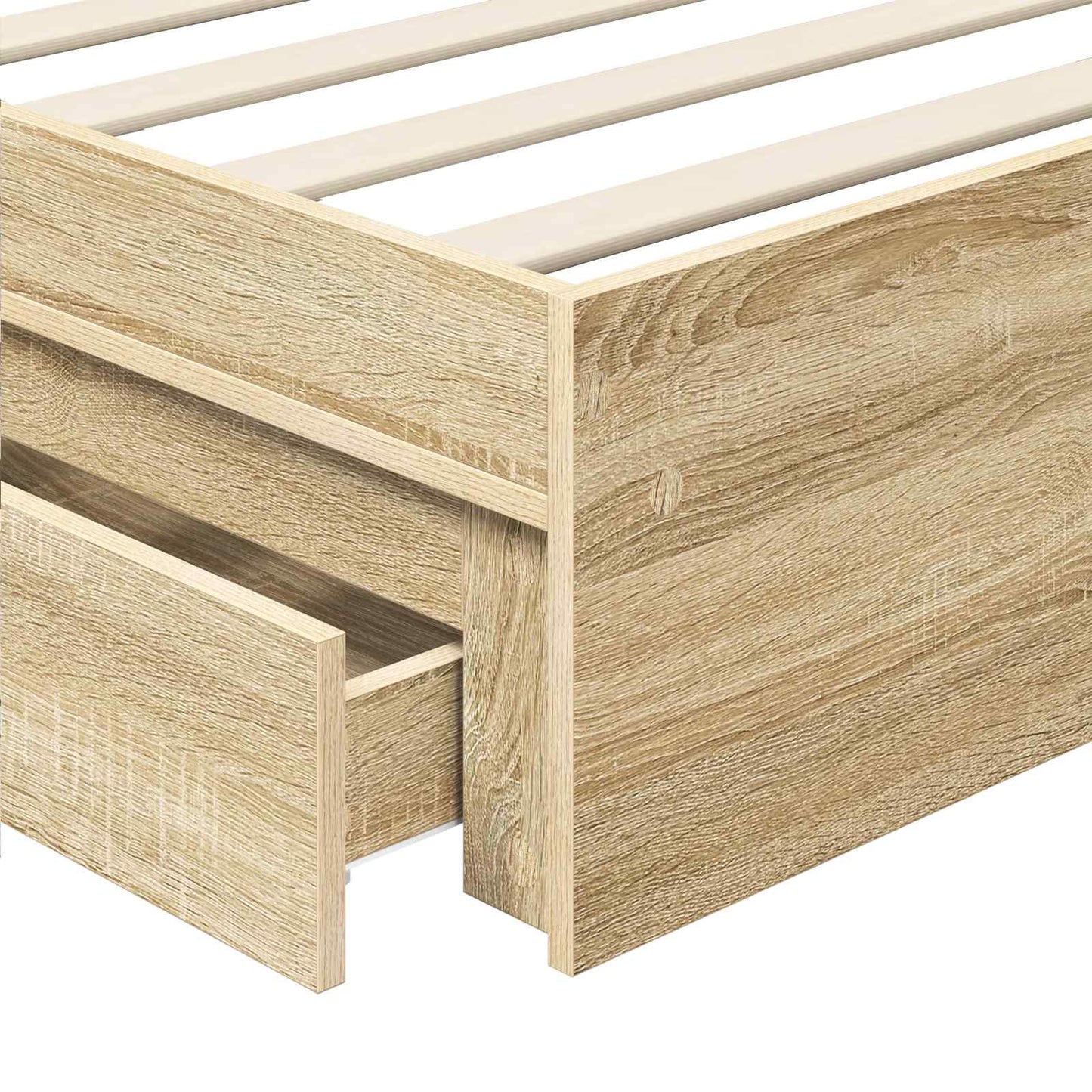 vidaXL Aufbewahrungsbett Sonoma-Eiche 90 x 190 cm Holzwerkstoff