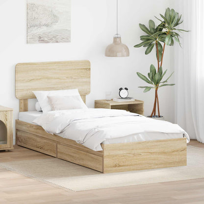vidaXL Aufbewahrungsbett Sonoma-Eiche 90 x 190 cm Holzwerkstoff