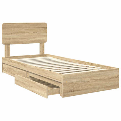 vidaXL Aufbewahrungsbett Sonoma-Eiche 90 x 190 cm Holzwerkstoff