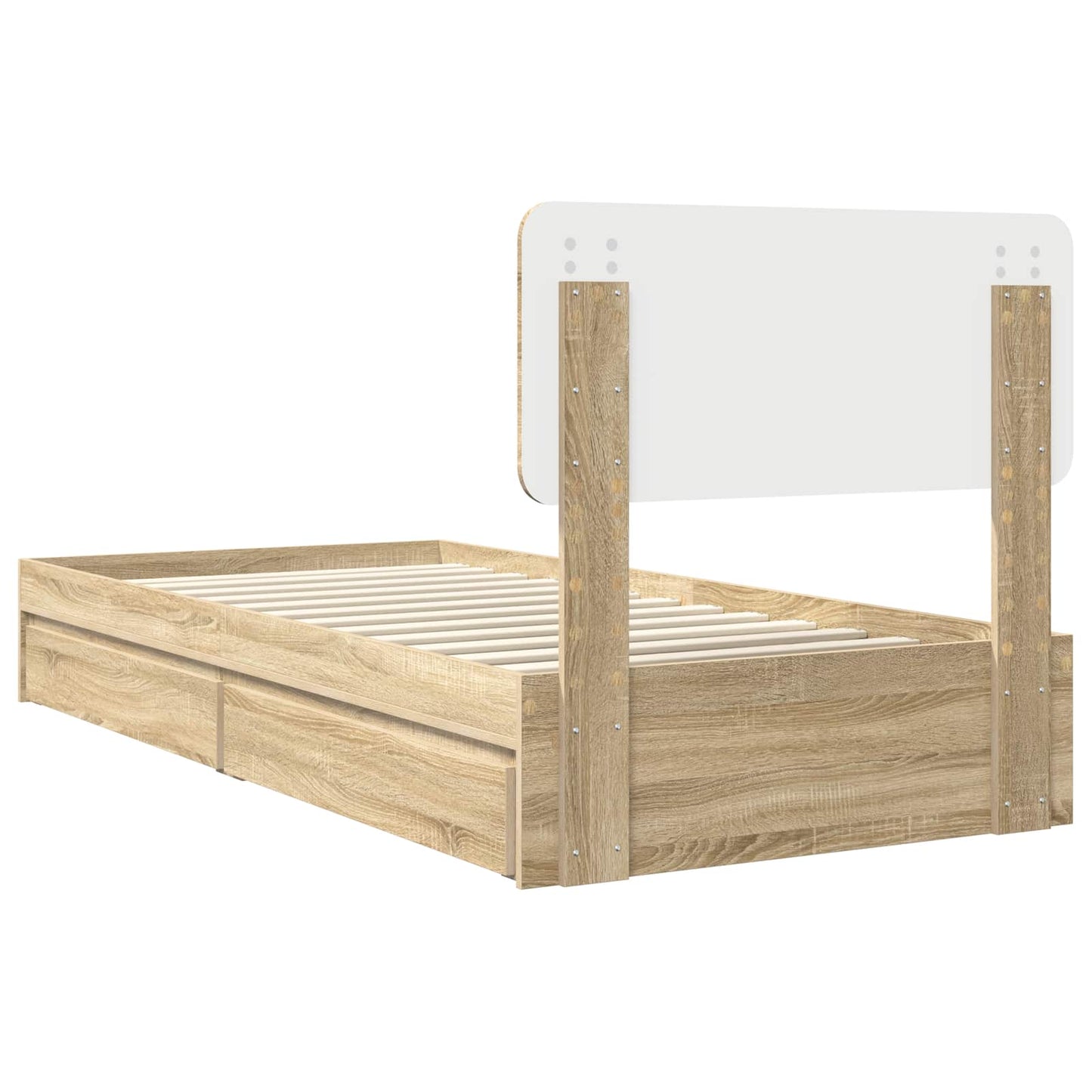 vidaXL Aufbewahrungsbett Sonoma-Eiche 90 x 190 cm Holzwerkstoff
