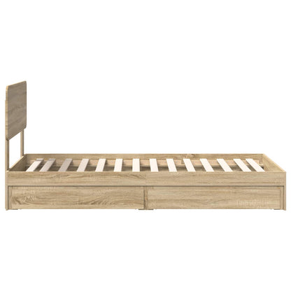 vidaXL Aufbewahrungsbett Sonoma-Eiche 90 x 190 cm Holzwerkstoff
