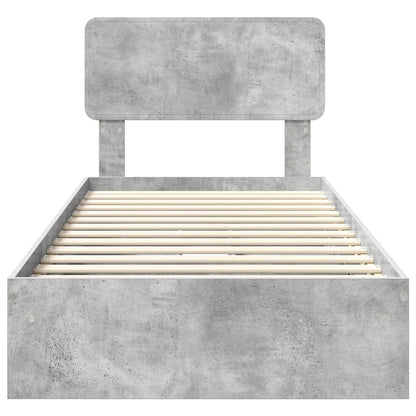 vidaXL Aufbewahrungsbett Beton Grau 90 x 190 cm Holzwerkstoff