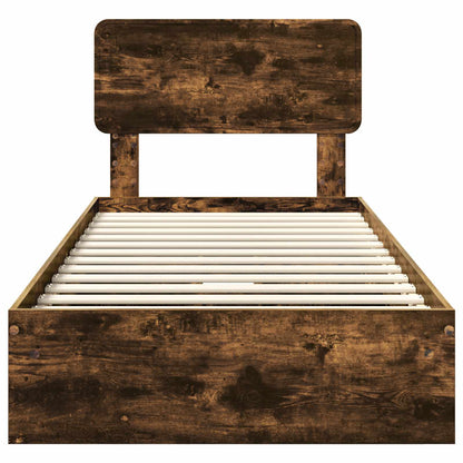 vidaXL Aufbewahrungsbett Geräucherte Eiche 90 x 190 cm Holzwerkstoff