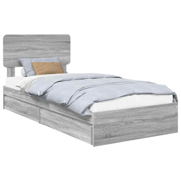 vidaXL Aufbewahrungsbett Graues Sonoma 90 x 190 cm Holzwerkstoff