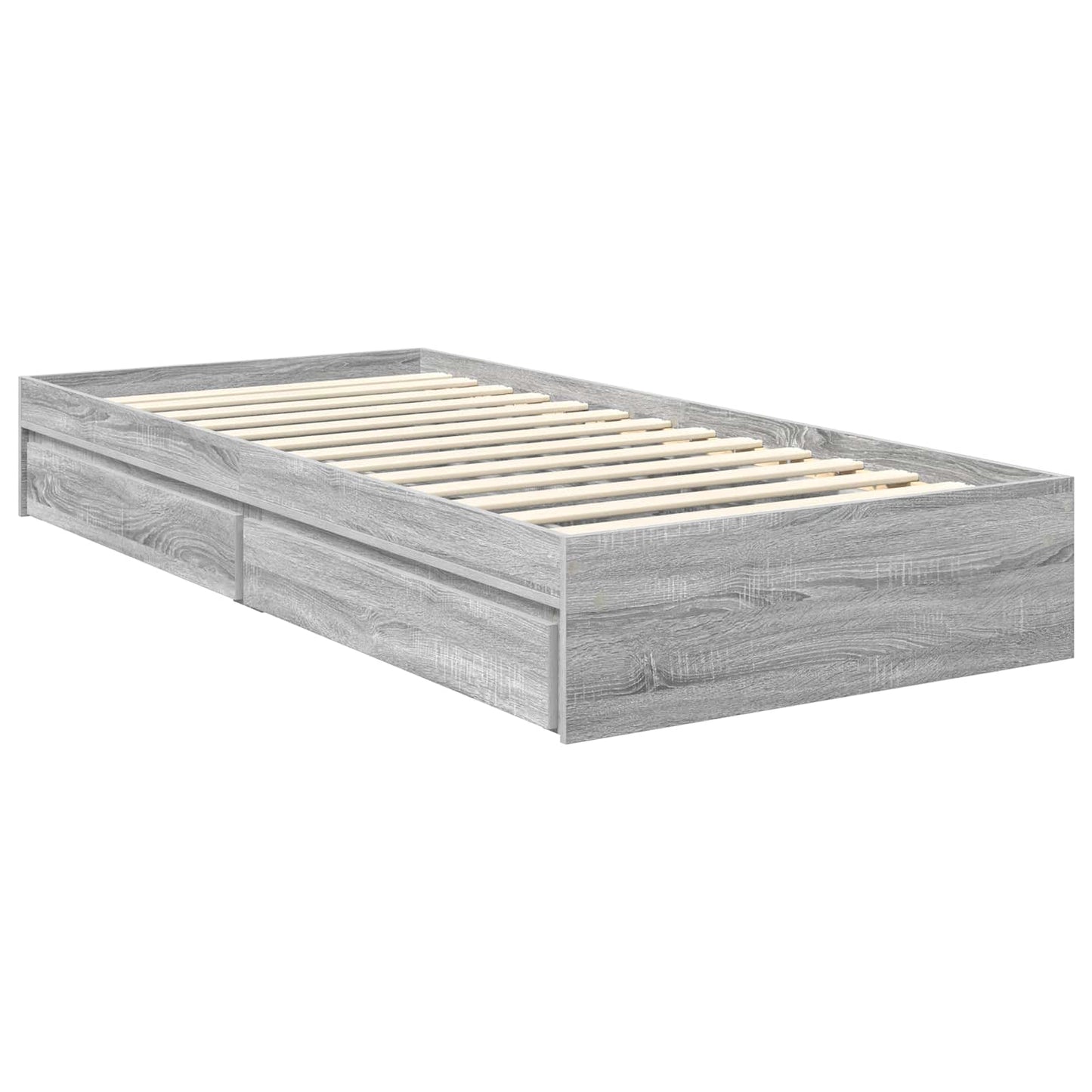 vidaXL Aufbewahrungsbett Graues Sonoma 90 x 190 cm Holzwerkstoff