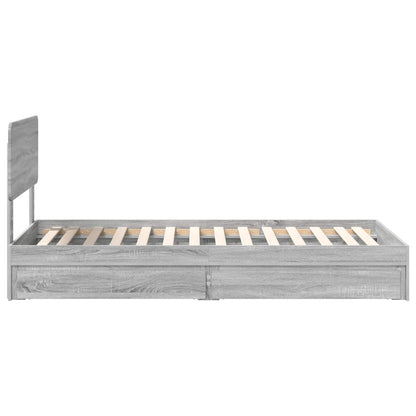 vidaXL Aufbewahrungsbett Graues Sonoma 90 x 190 cm Holzwerkstoff