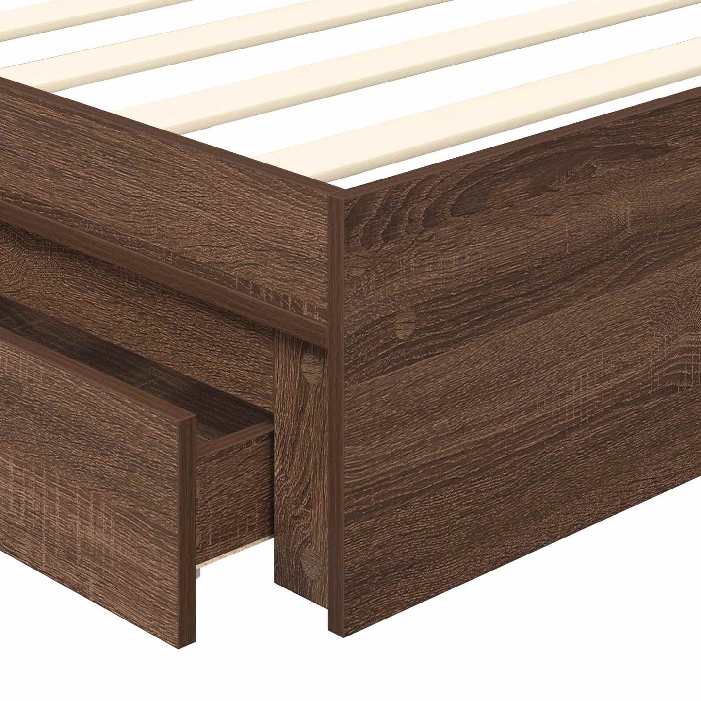 vidaXL Aufbewahrungsbett Braun Eichen-Optik 90 x 190 cm Holzwerkstoff